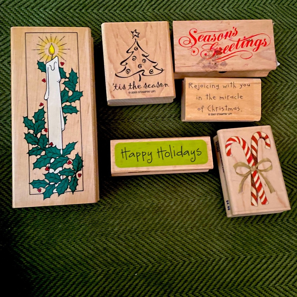 Variety of stamps and Stampin' Up! Festive Holiday